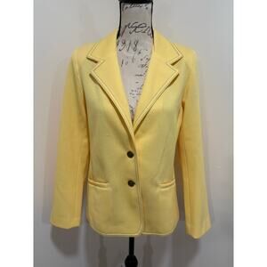 Vintage Graff Yellow Polyester Blazer Jacket Size 12
